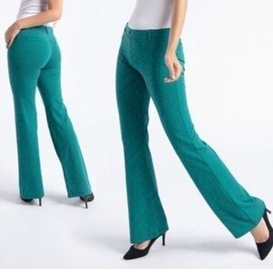 Betabrand 4 way stretch yoga dress pants classic boot cut M Tall leaf print